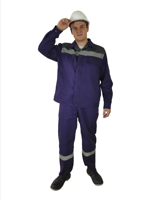 Костюм мужской "Мегаполис" (куртка; полукомбинезон), ткань 100% хлопок, цвет фиолетовый. Минпромторг